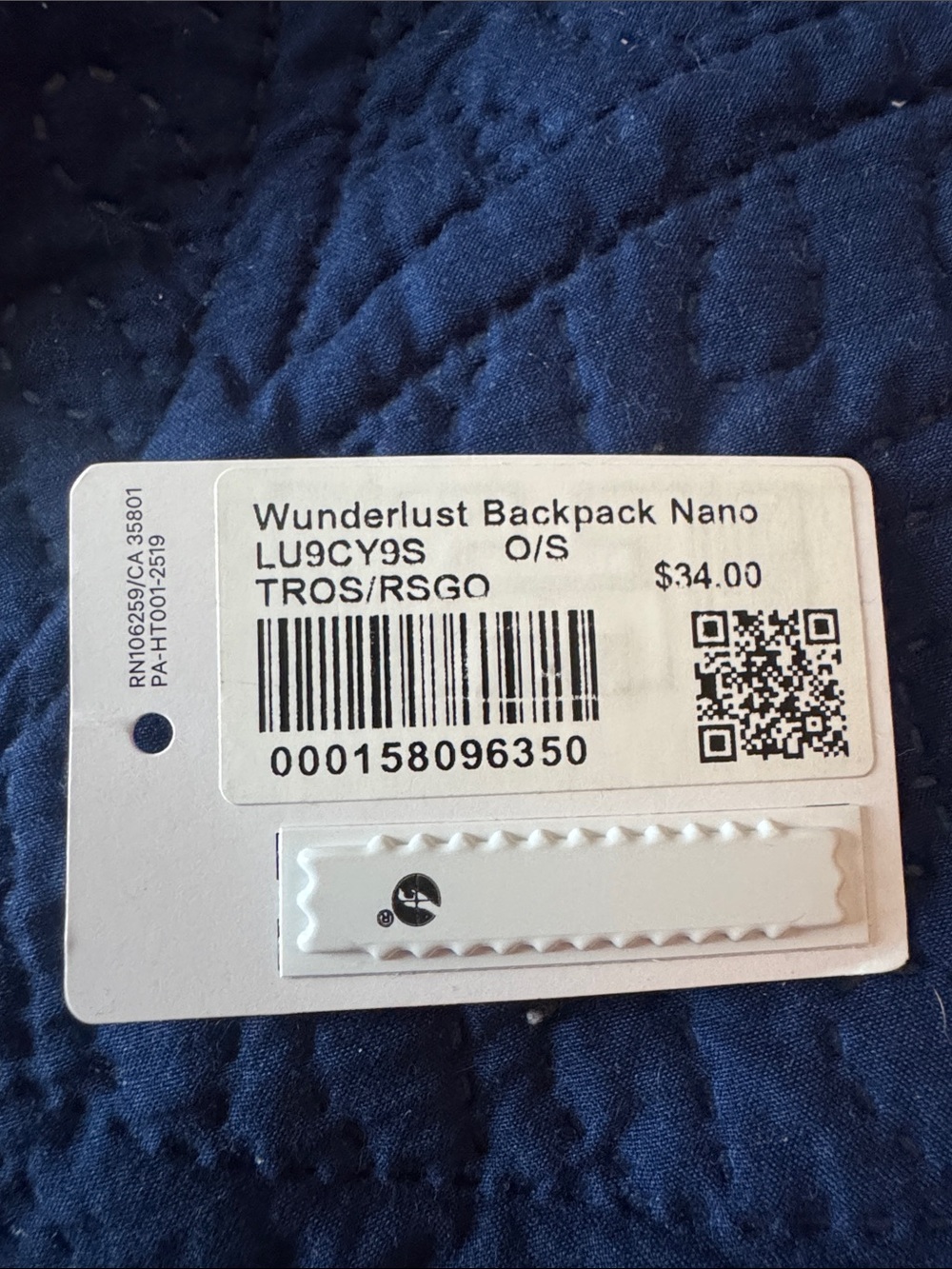 Lululemon Wunderlust Nano Backpack Keychain - Picture 5 of 5